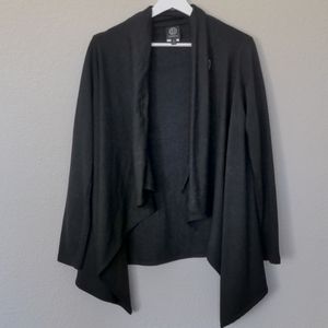 Bobeau Black One Button Drape Cardigan